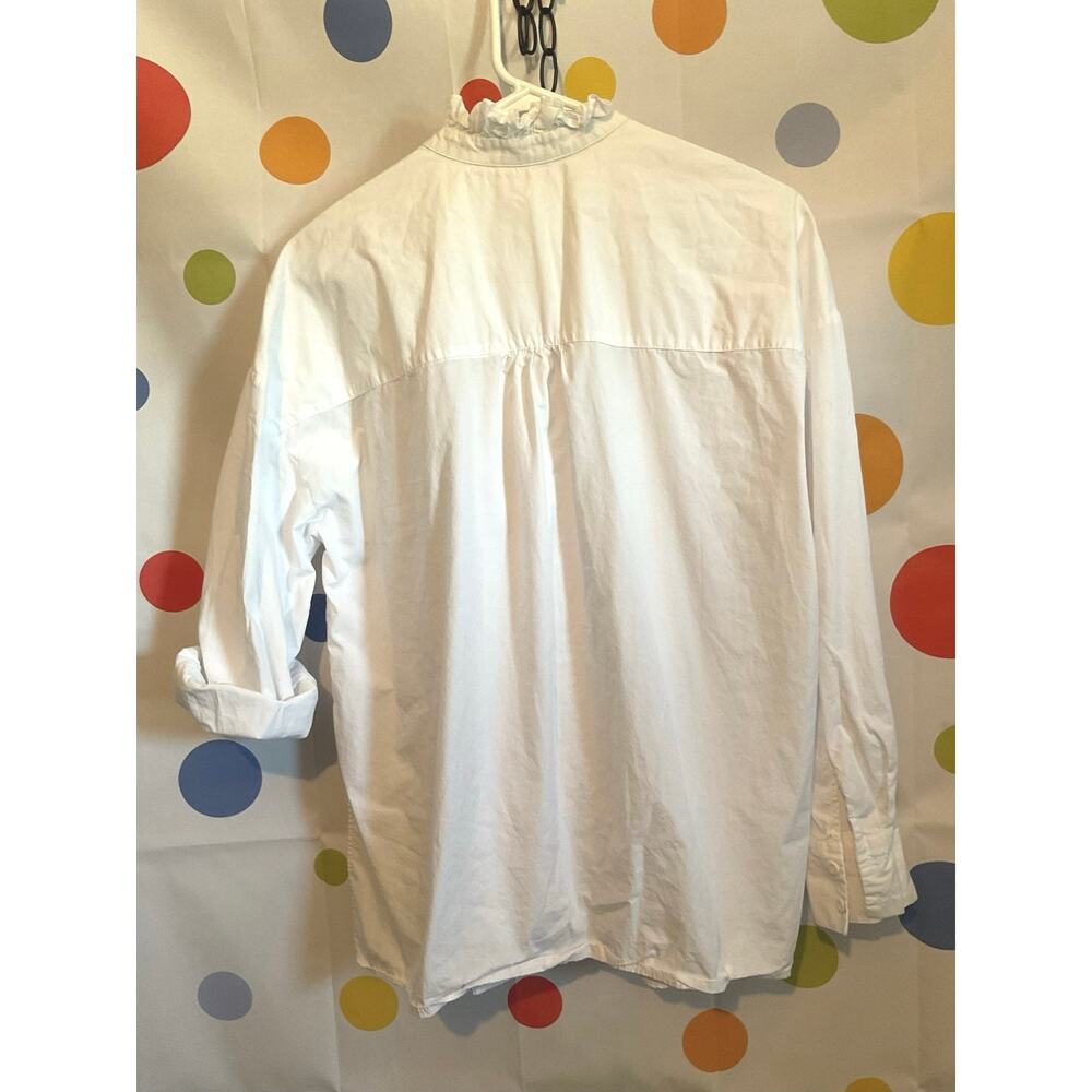 Mng Size 4 White Ruffle Blouse Button Front - image 5